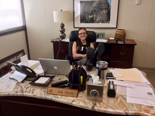 Chloe Harrelson at Senator Davis' desk
