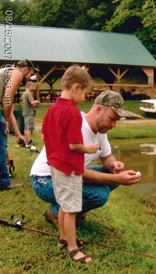 children learning fishing skills