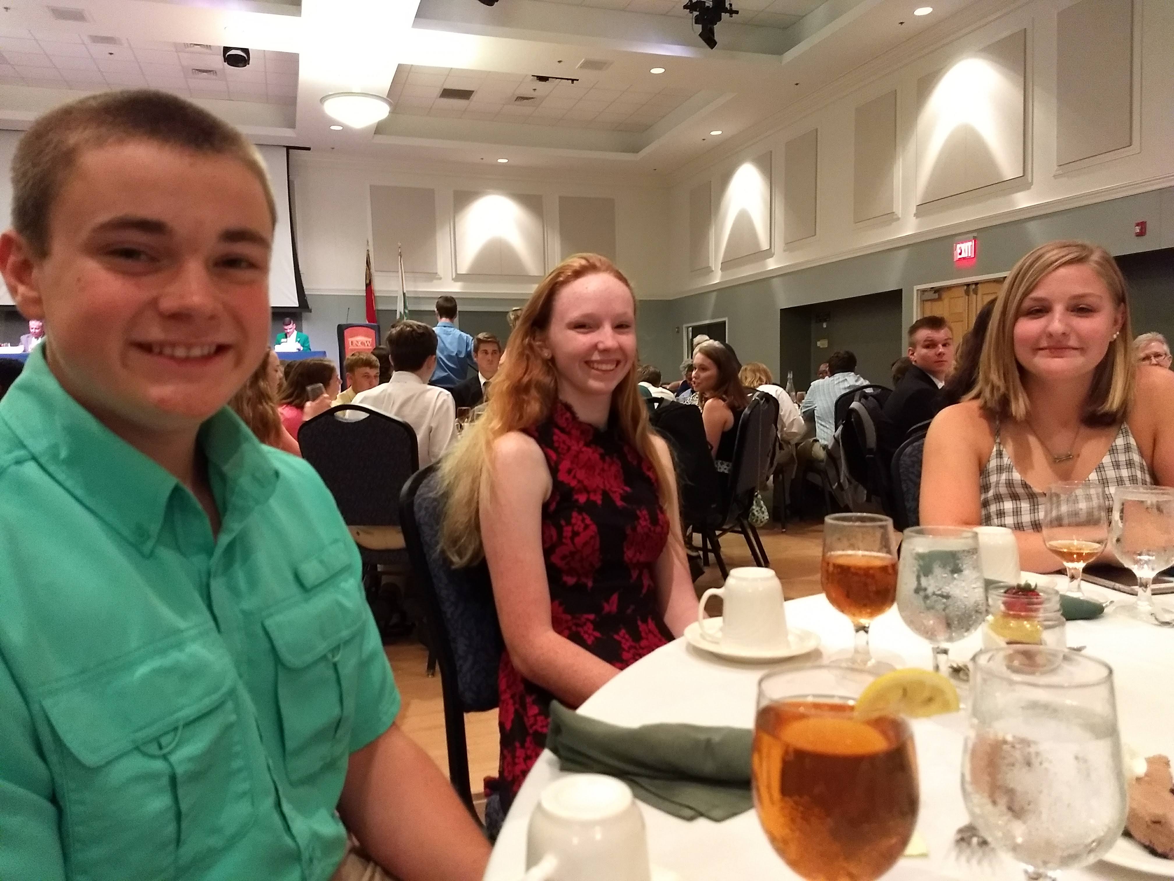 Youth delegation from Cherokee County at the awards dinner during Electric Congress
