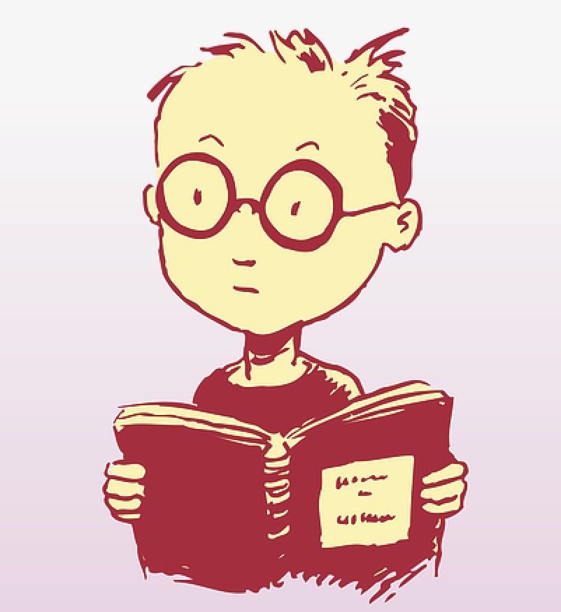 bookish student cartoon