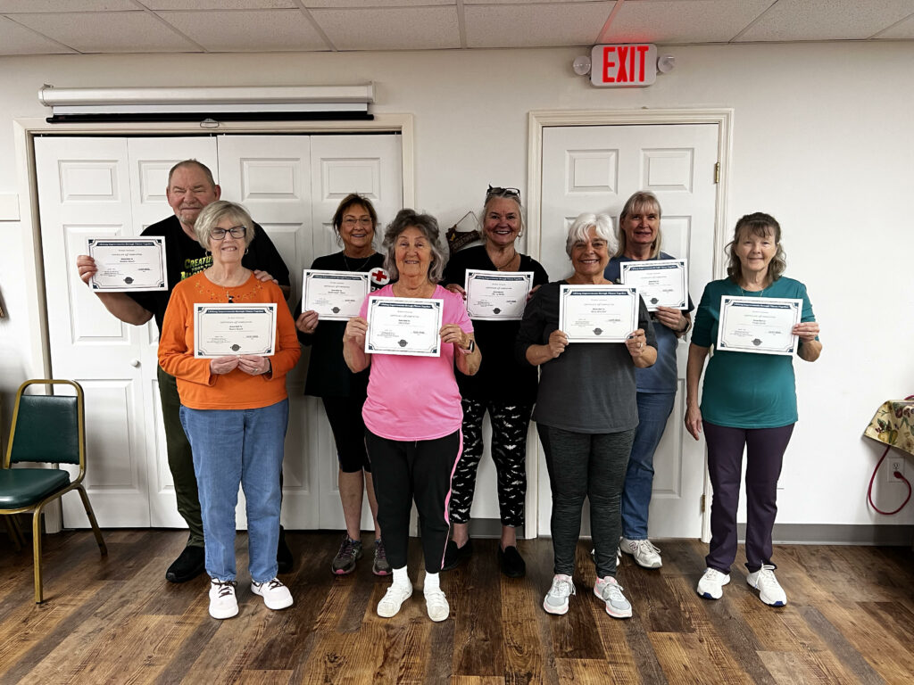 Lift Class at Penland Senior Center with their completion certificates! 