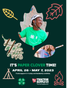 Cover photo for Spring Paper Clover Drive at Tractor Supply April 26th-May 7th!!!
