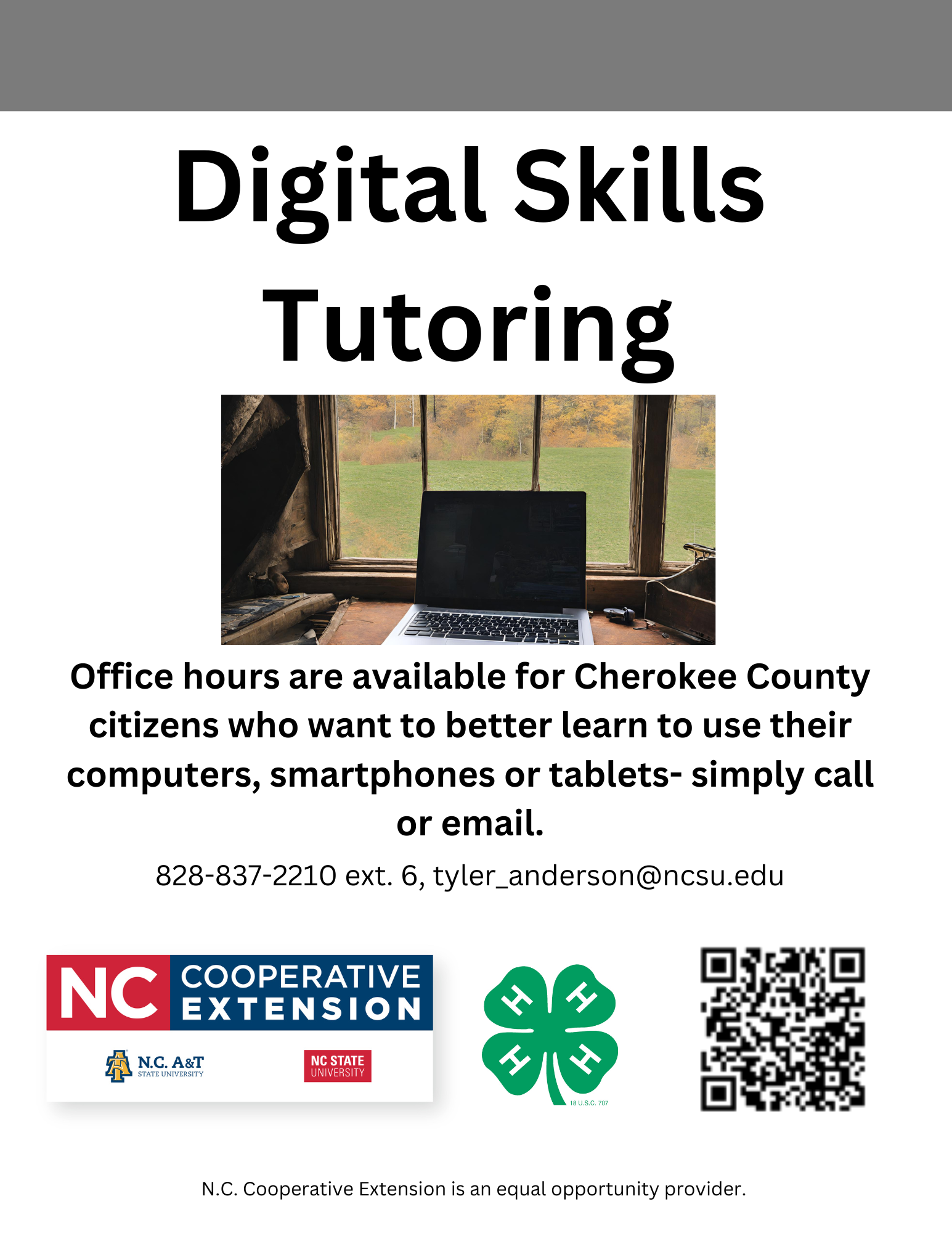 Digital Skills tutoring flyer