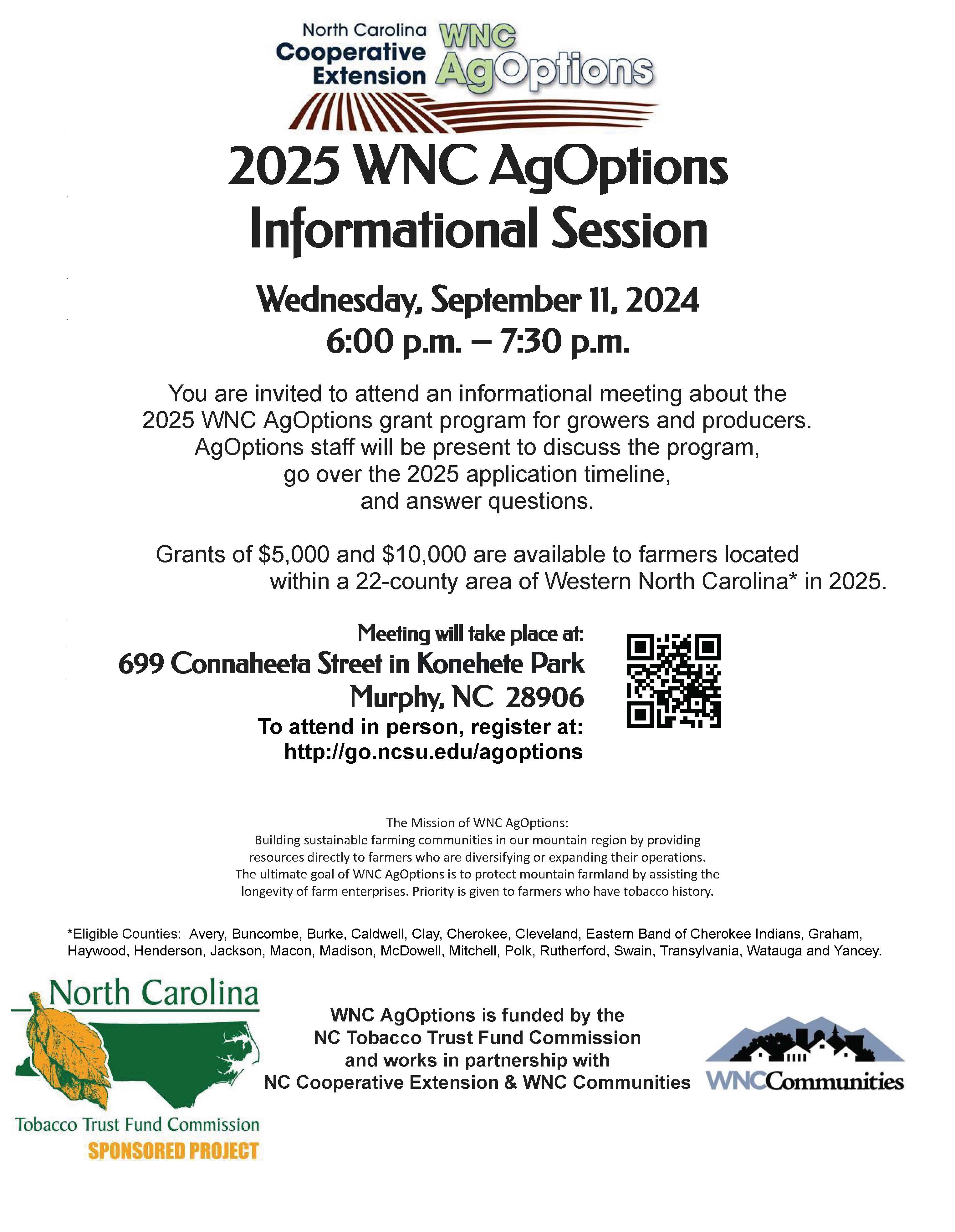 2025 WNC Ag Options Informational Flyer