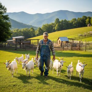 gemini generated pic of a mountain goat farm